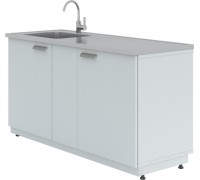 Мойка лабораторная металлическая ЛК-1500 СМС-Г (1 раковина, 1 смеситель)