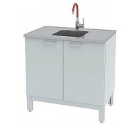 Мойка лабораторная металлическая ЛК-1200 СМС-Г (1 раковина, 1 смеситель)